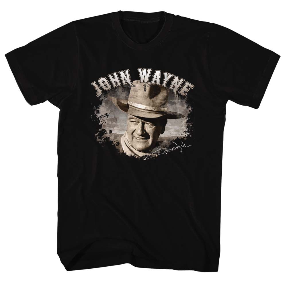 JOHN WAYNE-POPPIN OUT-BLACK ADULT S/S TSHIRT