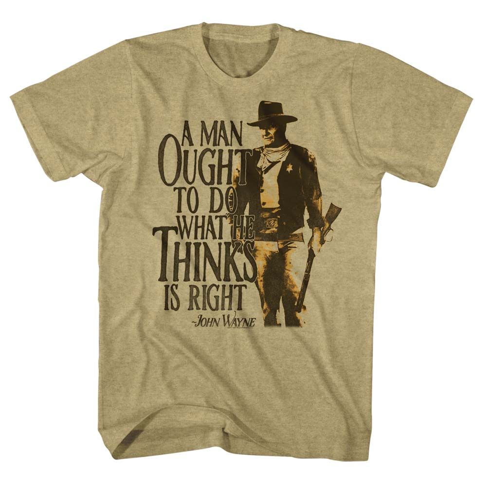 JOHN WAYNE-DO IT-KHAKI HEATHER ADULT S/S TSHIRT