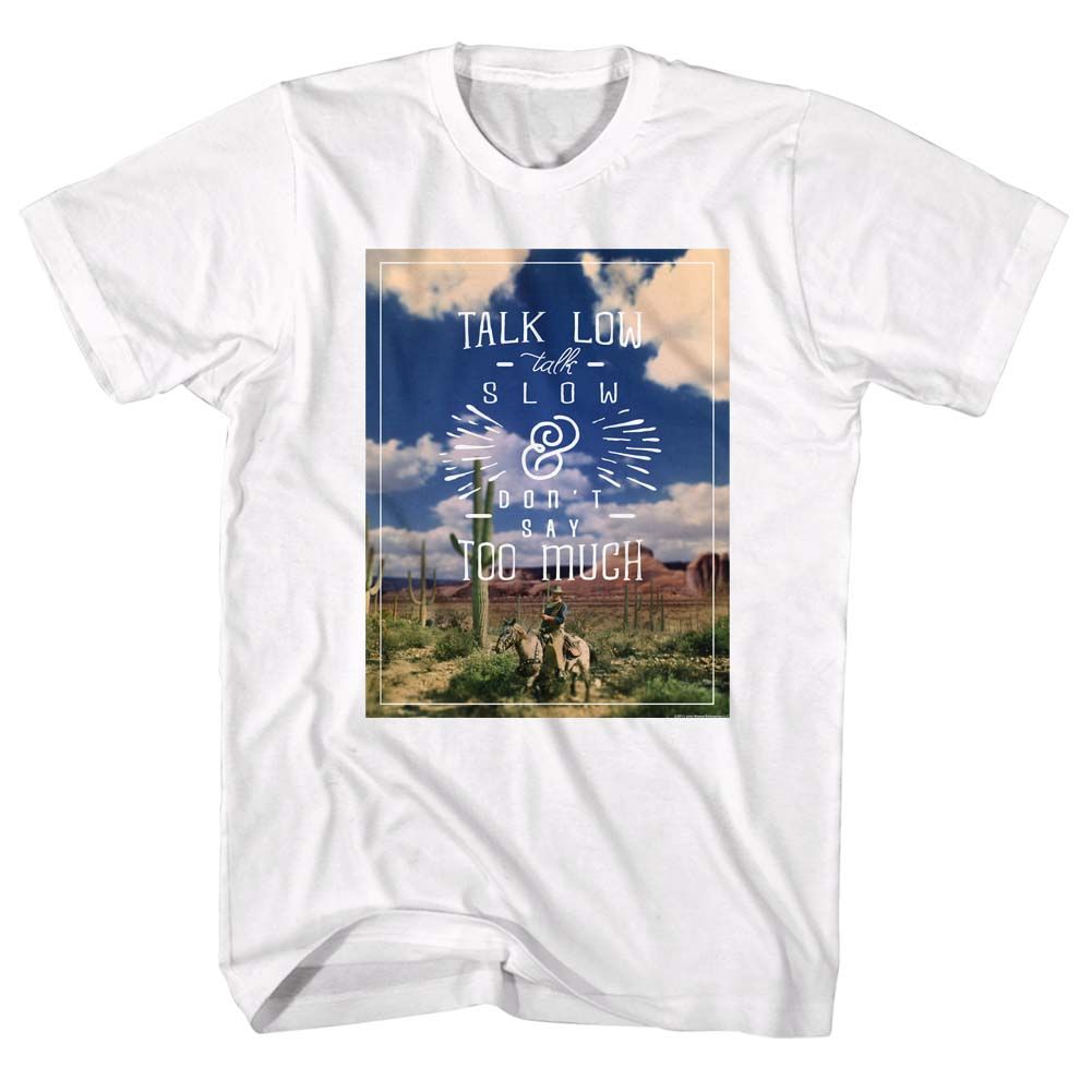 JOHN WAYNE-CACTUS FIELD-WHITE ADULT S/S TSHIRT