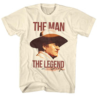 Thumbnail for JOHN WAYNE-MAN/LEGEND-NATURAL ADULT S/S TSHIRT