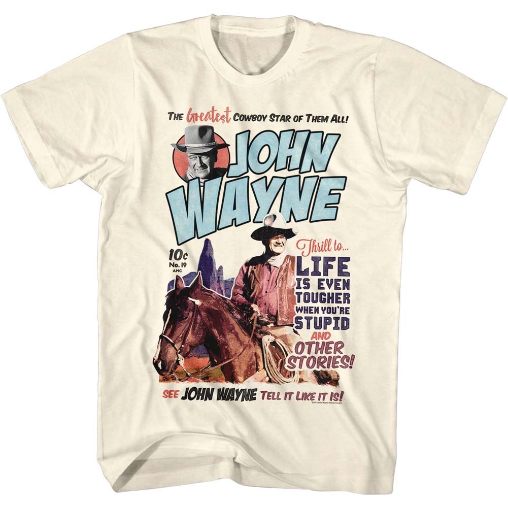 JOHN WAYNE-MAKEITWAYNE-NATURAL ADULT S/S TSHIRT