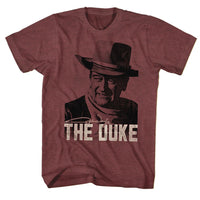 Thumbnail for JOHN WAYNE-DUKE-VINTAGE MAROON HEATHER ADULT S/S TSHIRT