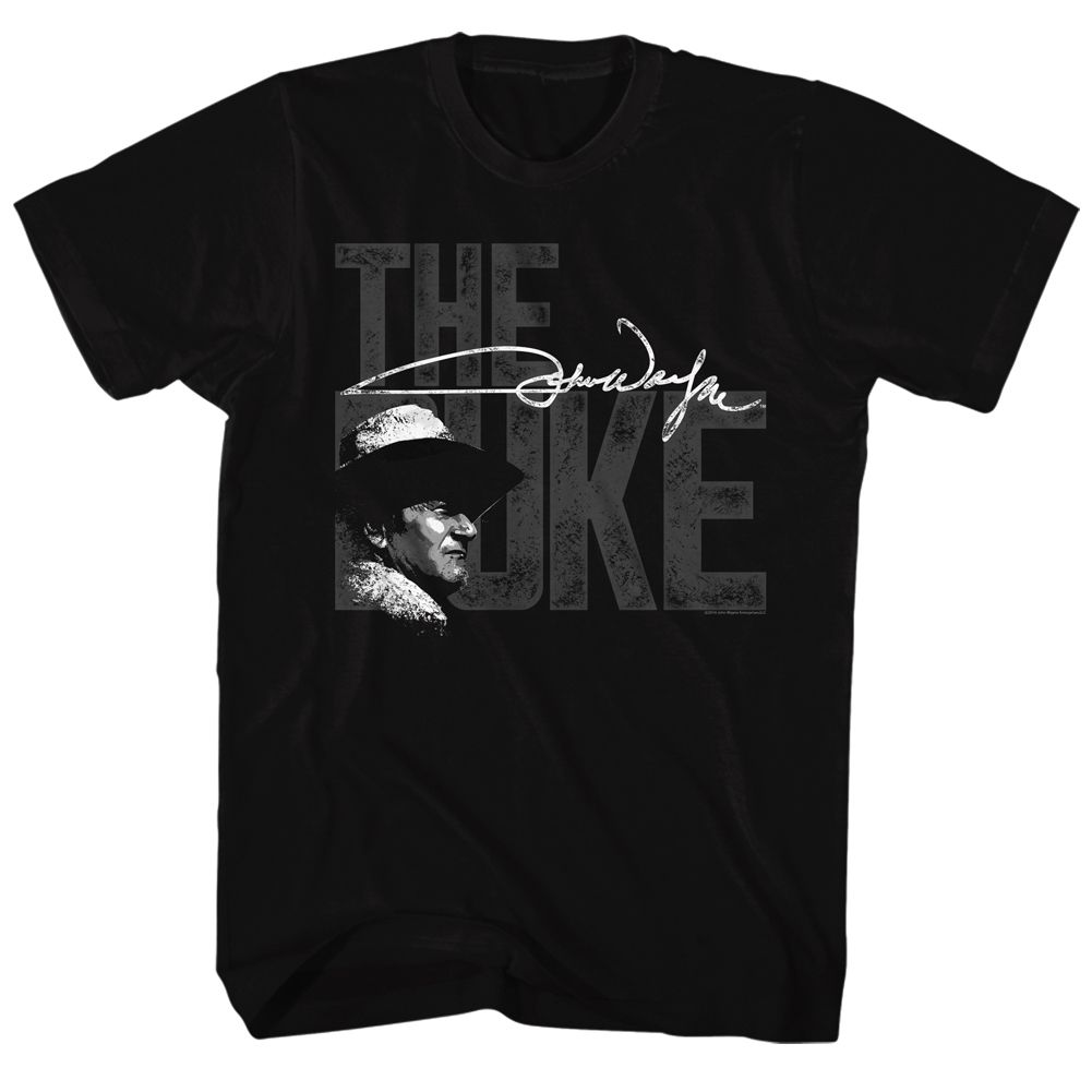 JOHN WAYNE-THE BIG DUKE-BLACK ADULT S/S TSHIRT