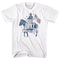 Thumbnail for JOHN WAYNE-PATRIOTIC SILHOUETTE-WHITE ADULT S/S TSHIRT