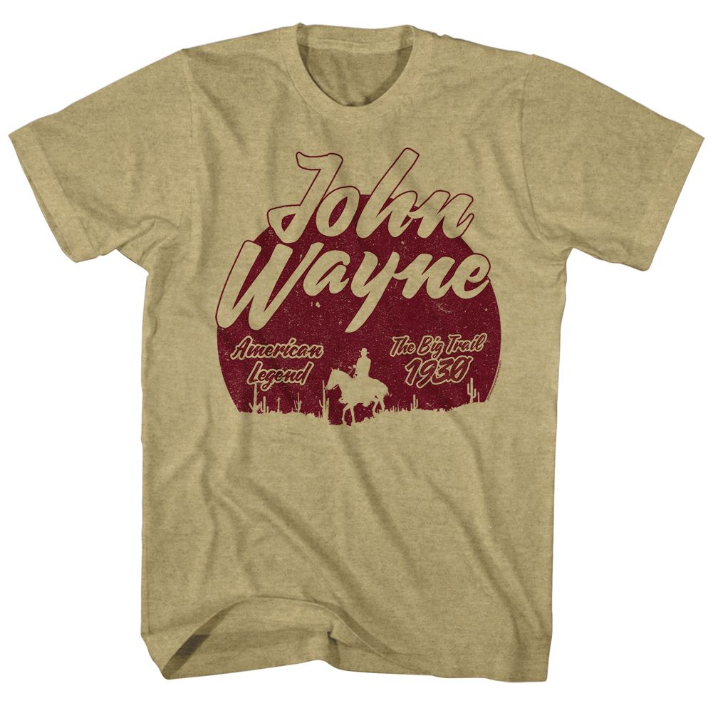 JOHN WAYNE-THE BIG TRAIL-KHAKI HEATHER ADULT S/S TSHIRT