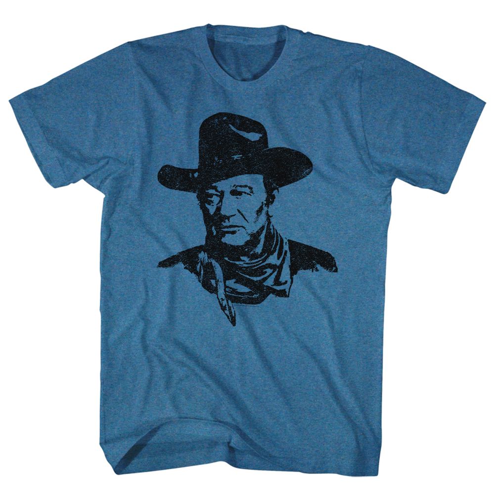 JOHN WAYNE-THE DUKE-INDIGO HEATHER ADULT S/S TSHIRT