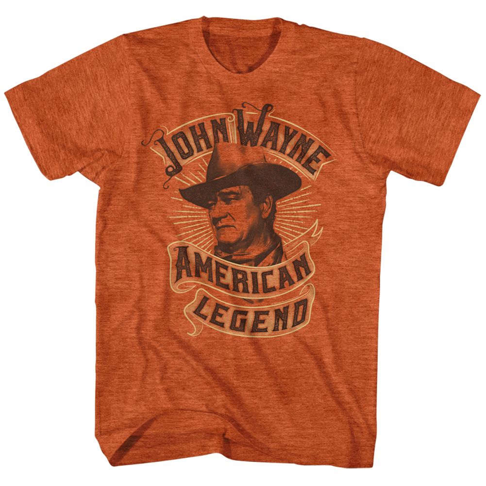 JOHN WAYNE-BANNER-ANTIQUE ORANGE HEATHER ADULT S/S TSHIRT