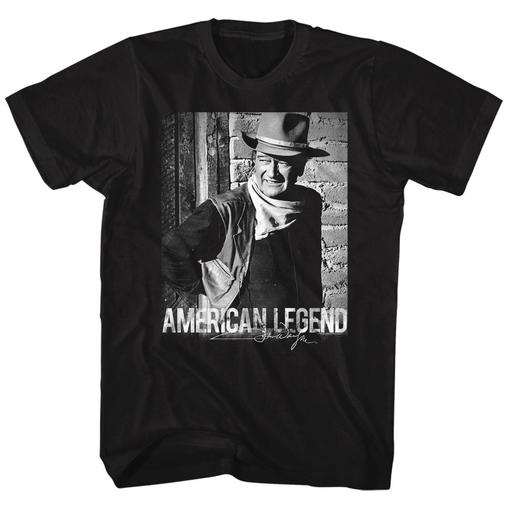 JOHN WAYNE-A LEGEND-BLACK ADULT S/S TSHIRT