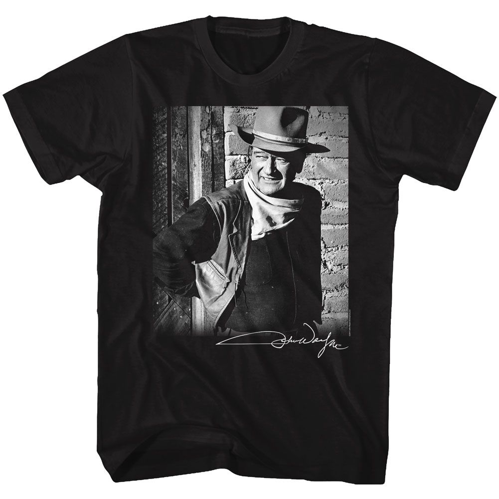 JOHN WAYNE-JOHN WAYNE-BLACK ADULT S/S TSHIRT