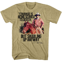 Thumbnail for JOHN WAYNE-COURAGE-KHAKI HEATHER ADULT S/S TSHIRT