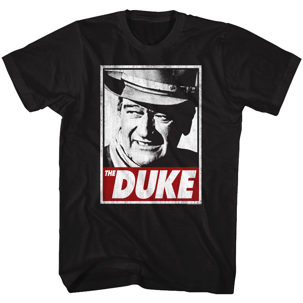 JOHN WAYNE-THA DUKE-BLACK ADULT S/S TSHIRT