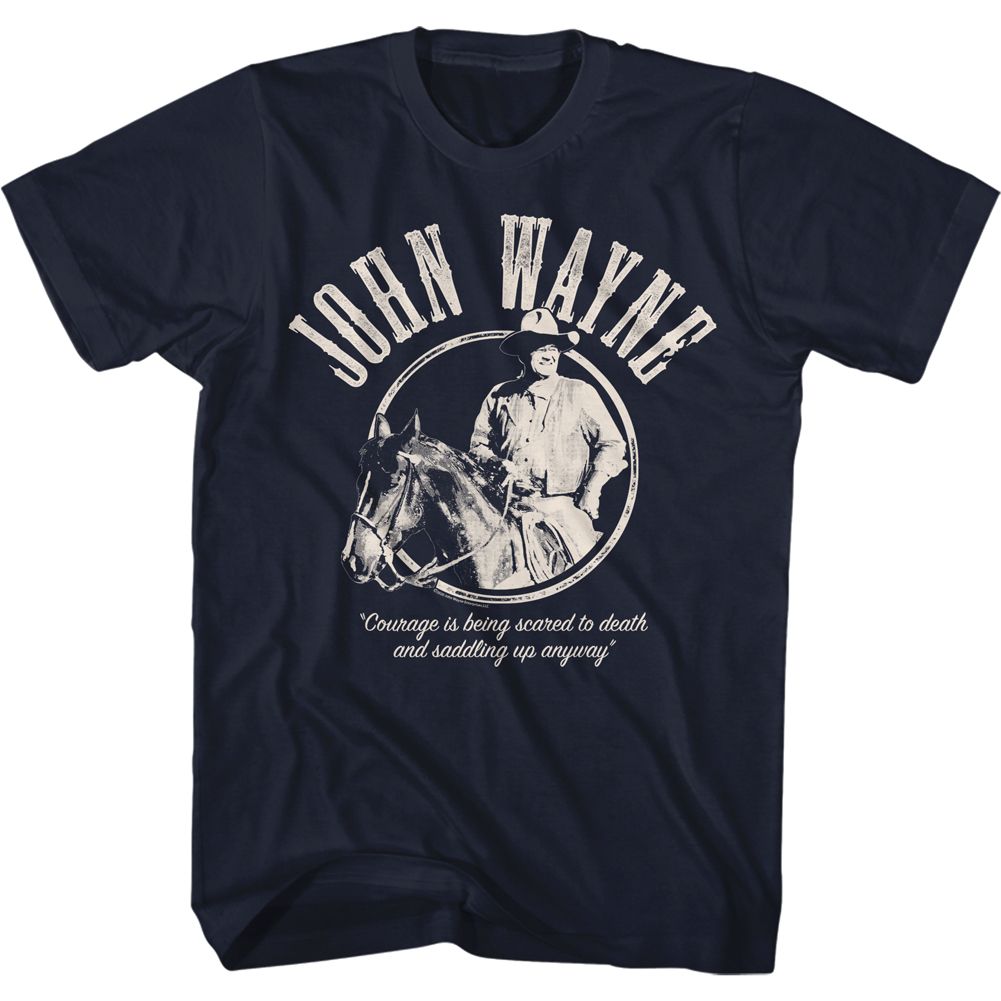 JOHN WAYNE-COURAGE-NAVY ADULT S/S TSHIRT