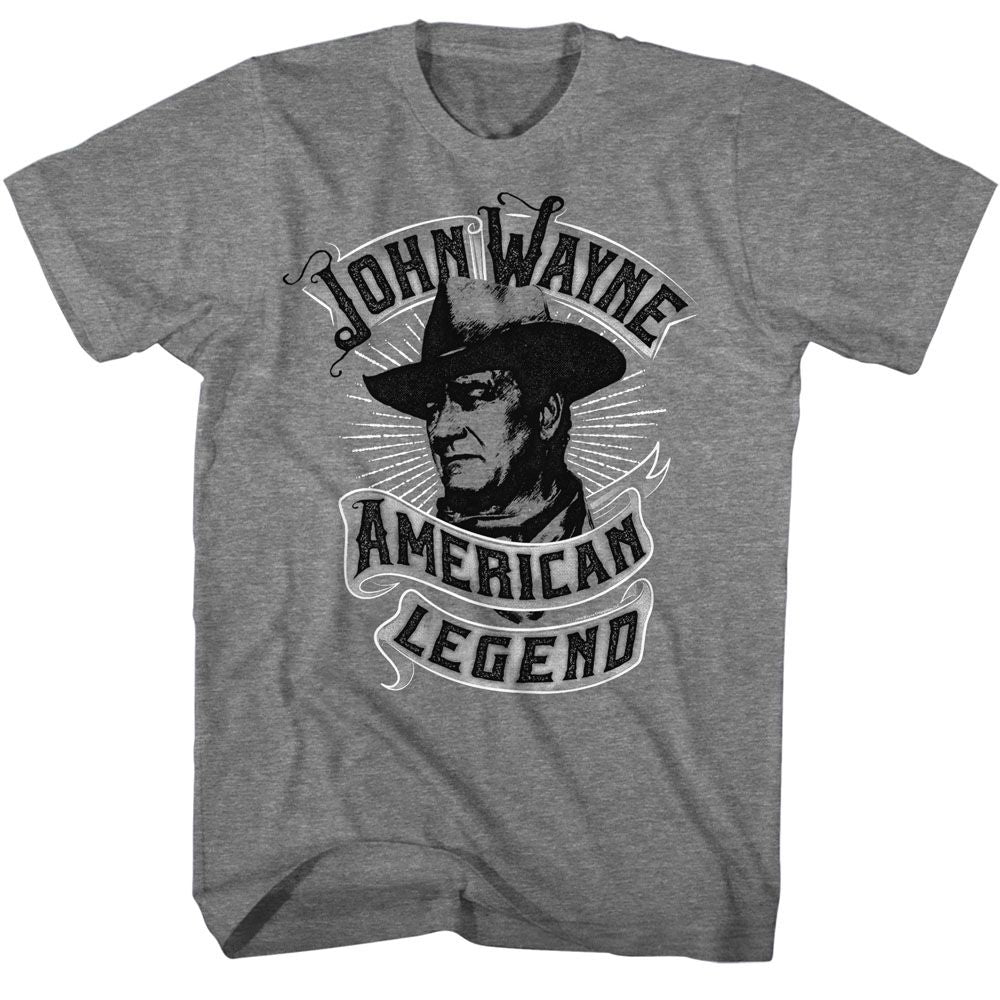 JOHN WAYNE-JOHN WAYNE AMERICAN LEGEND-GRAPHITE HEATHER ADULT S/S TSHIRT