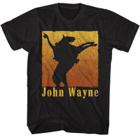 Thumbnail for JOHN WAYNE-JOHN WAYNE REARING HORSE-BLACK ADULT S/S TSHIRT