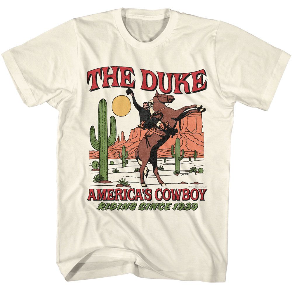 JOHN WAYNE-JOHN WAYNE AMERICAS COWBOY-NATURAL ADULT S/S TSHIRT