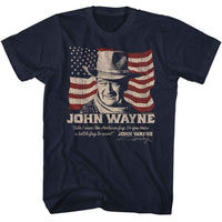 Thumbnail for JOHN WAYNE-JOHN WAYNE BETTER FLAG-NAVY ADULT S/S TSHIRT