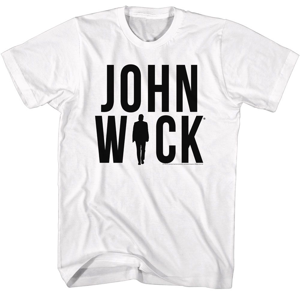 JOHN WICK-JOHN WICK SILHOUETTE LOGO-WHITE ADULT S/S TSHIRT
