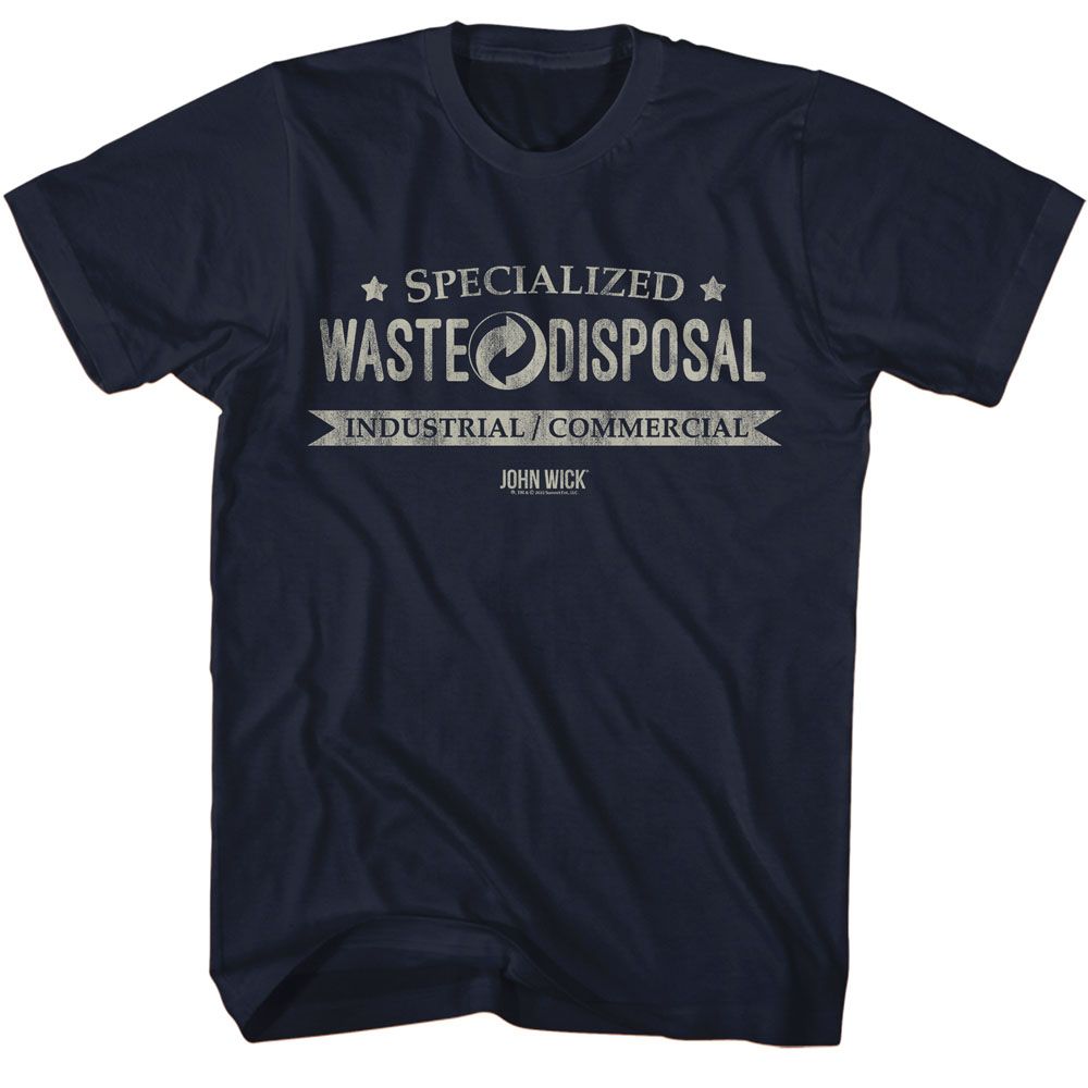 JOHN WICK-JOHN WICK WASTE DISPOSAL-NAVY ADULT S/S TSHIRT