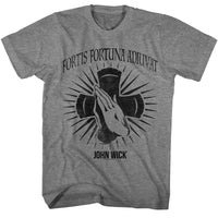 Thumbnail for JOHN WICK-JOHN WICK FORTIS FORTUNA ADIUVAT-GRAPHITE HEATHER ADULT S/S TSHIRT