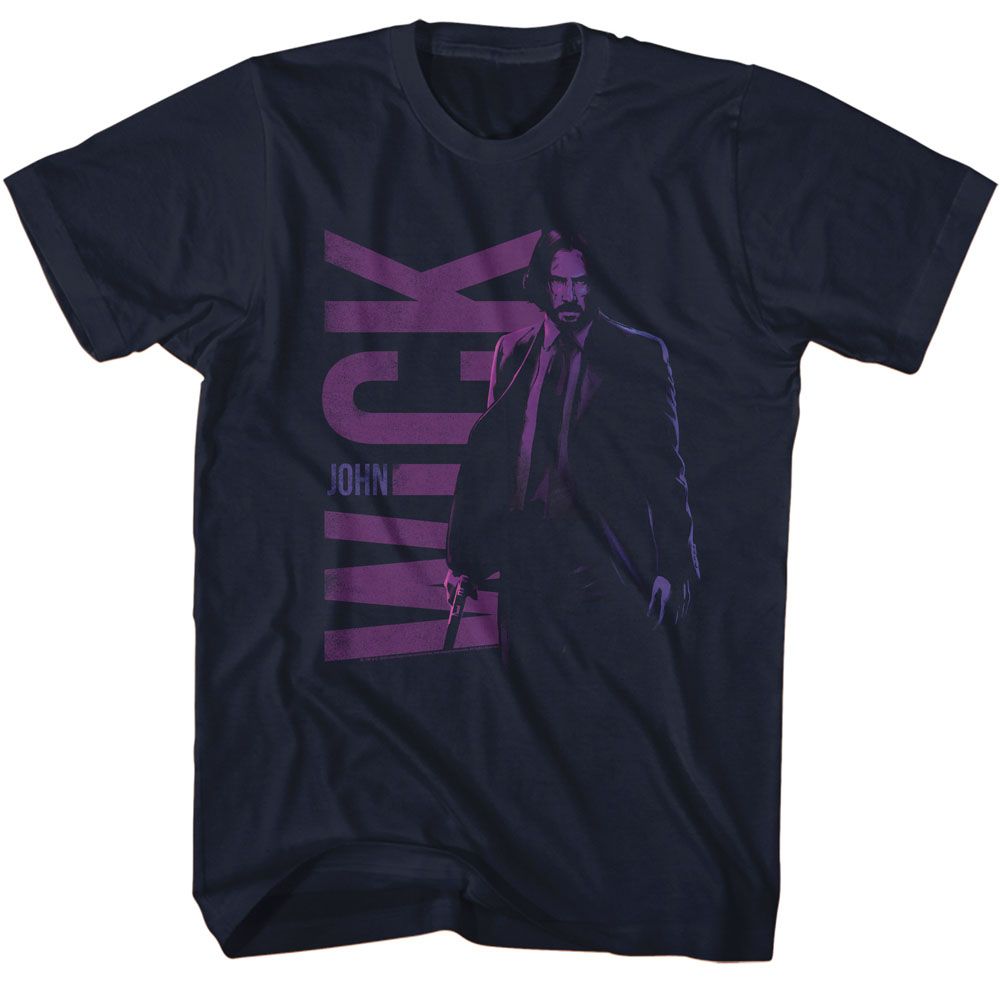 JOHN WICK-JOHN WICK NAME AND CHARACTER ILLUSTRATION-NAVY ADULT S/S TSHIRT