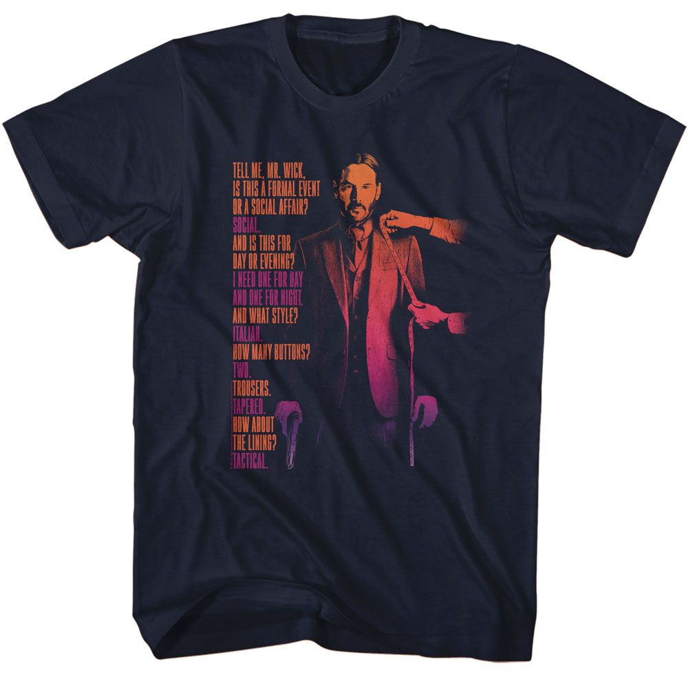 JOHN WICK-JOHN WICK TELL ME MR WICK-NAVY ADULT S/S TSHIRT