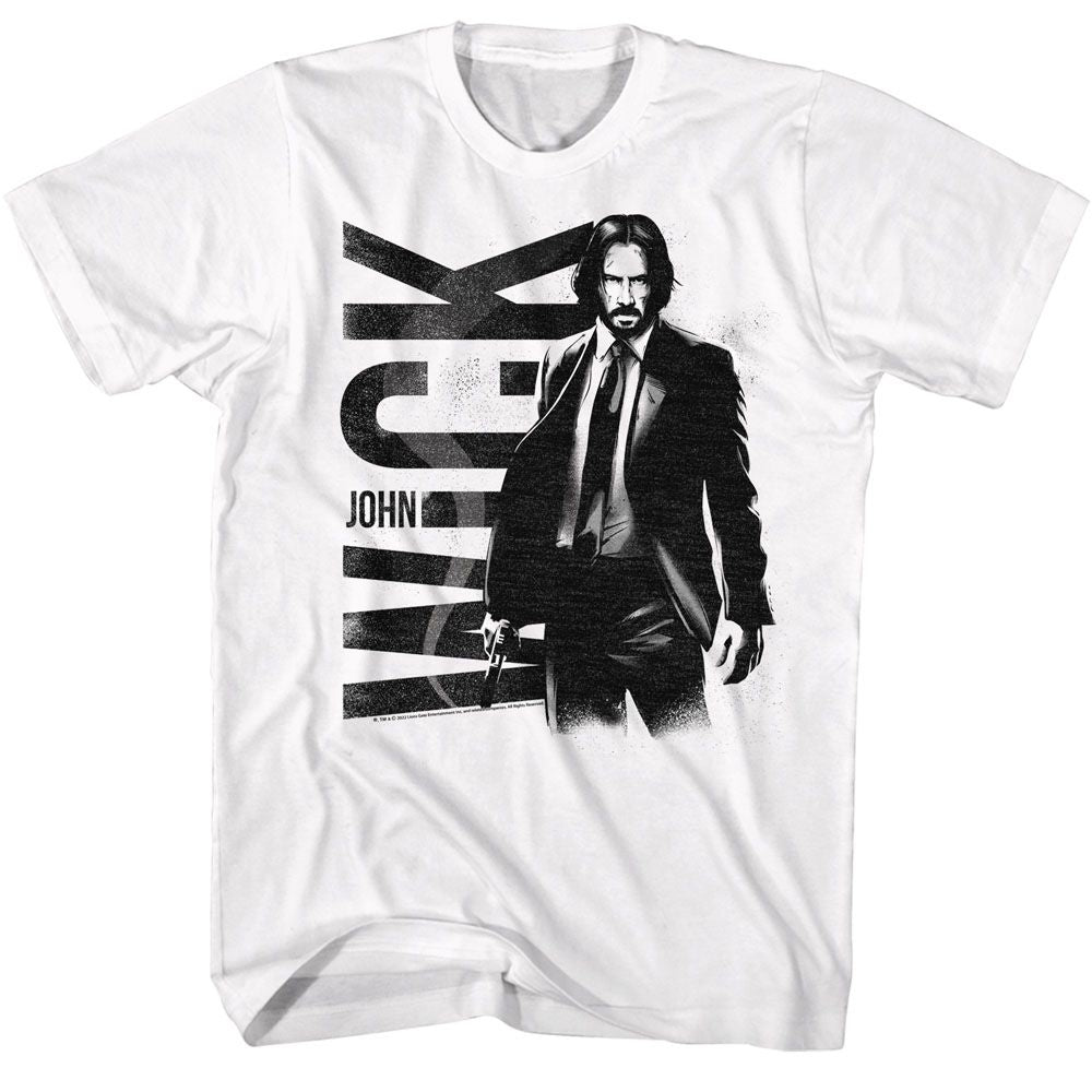 JOHN WICK-JOHN WICK BW JOHN WICK-WHITE ADULT S/S TSHIRT