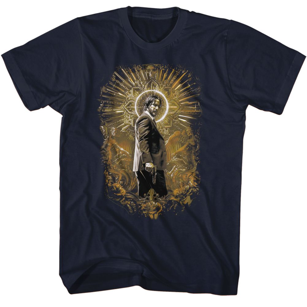 JOHN WICK-JOHN WICK GOLD HALO-NAVY ADULT S/S TSHIRT