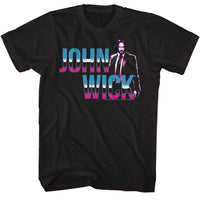 Thumbnail for JOHN WICK-JOHN WICK NEON CHROME LOGO-BLACK ADULT S/S TSHIRT