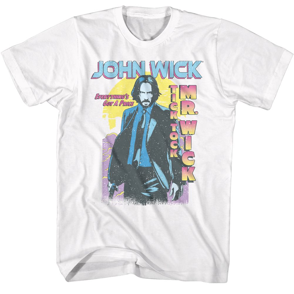 JOHN WICK-JOHN WICK TICK TOCK MR WICK GRADIENT-WHITE ADULT S/S TSHIRT