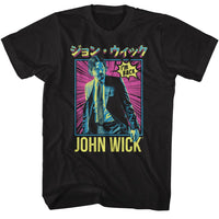 Thumbnail for JOHN WICK-JOHN WICK NEON MANGA ISH-BLACK ADULT S/S TSHIRT