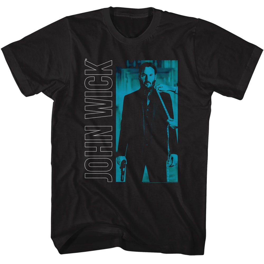 JOHN WICK-JOHN WICK VERTICAL TEXT AND RECTANGLE-BLACK ADULT S/S TSHIRT