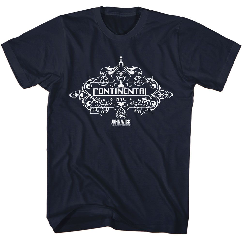 JOHN WICK-JOHN WICK CONTINENTAL FANCY BADGE-NAVY ADULT S/S TSHIRT