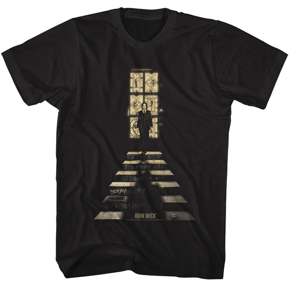 JOHN WICK-JOHN WICK STAINED GLASS WINDOW-BLACK ADULT S/S TSHIRT