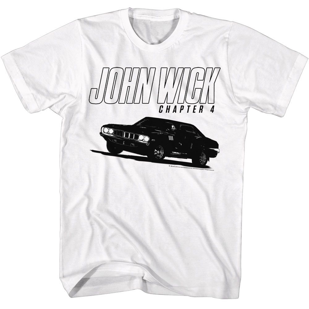 JOHN WICK-JOHN WICK CHAPTER 4 CAR-WHITE ADULT S/S TSHIRT