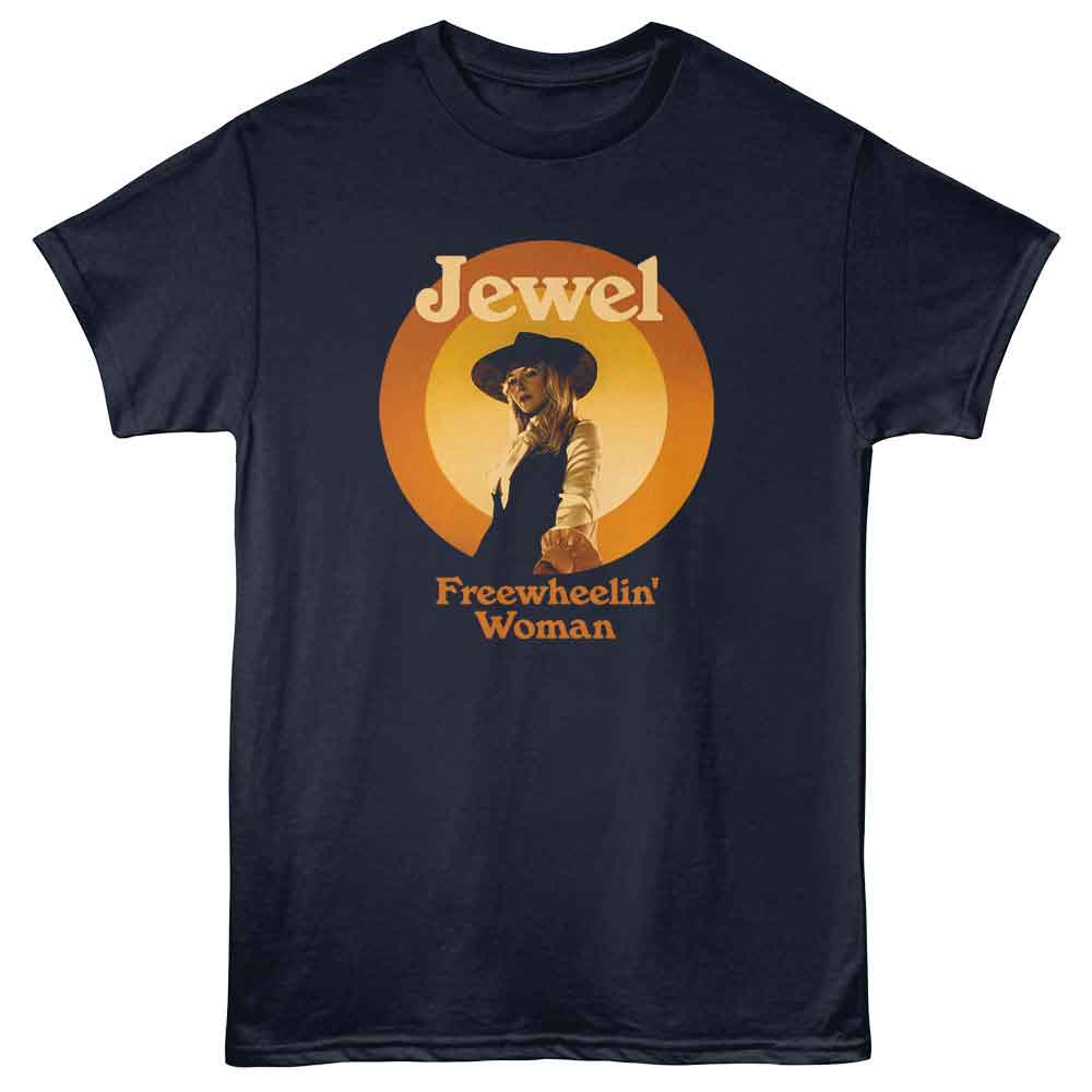 JEWEL-JEWEL FREEWHEELIN CIRCLE-NAVY ADULT S/S TSHIRT