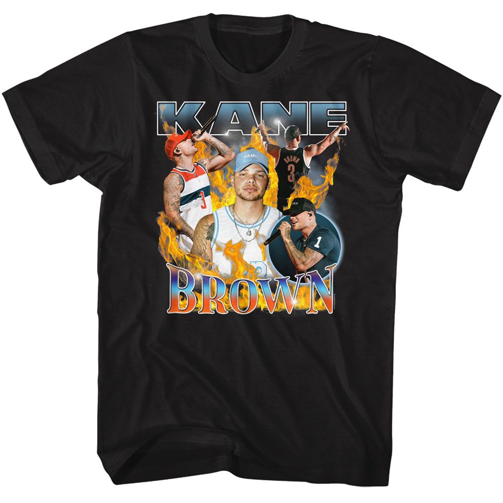 KANE BROWN-KANE BROWN FIRE MULTI IMAGE-BLACK ADULT S/S TSHIRT