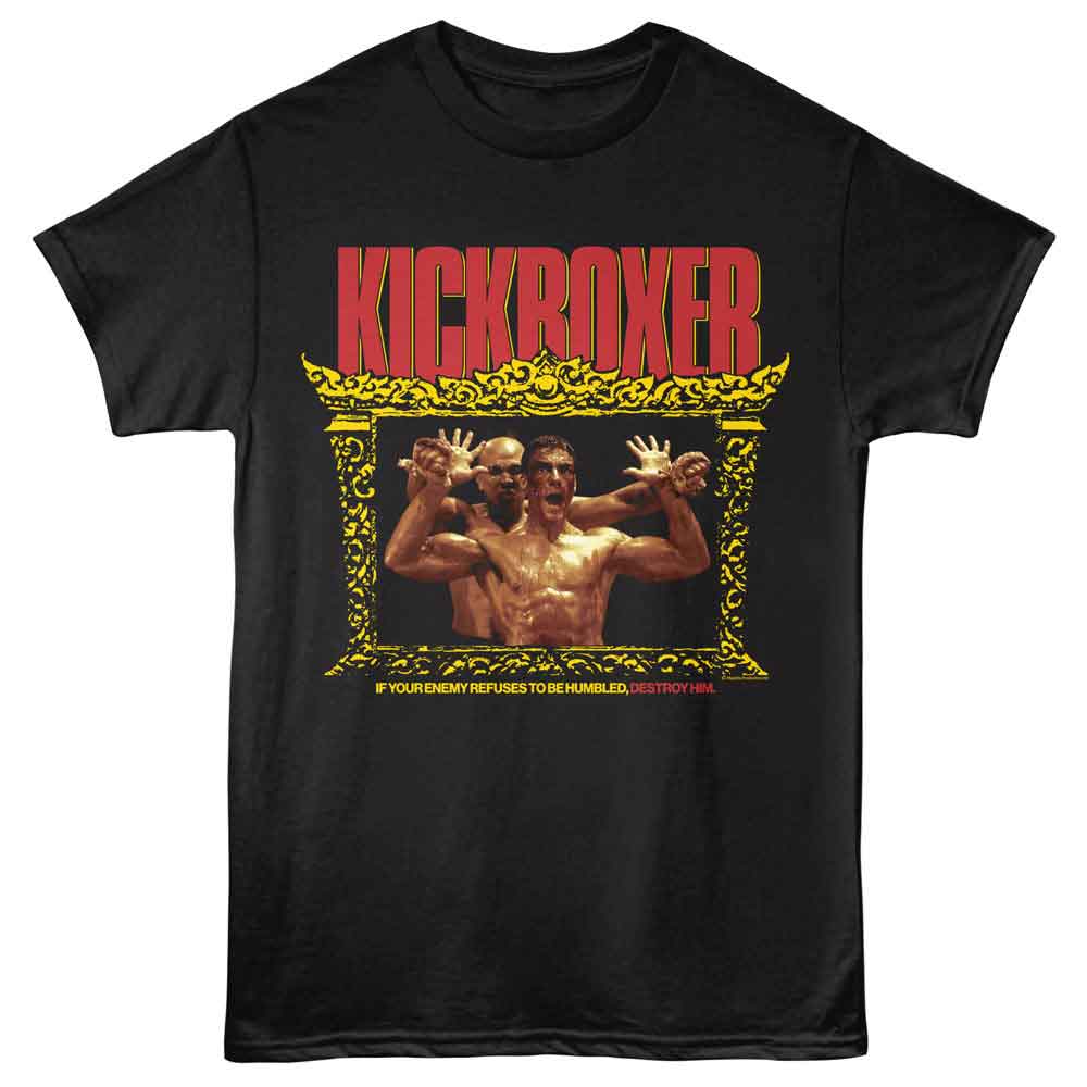 KICKBOXER-KICKBOXER DESTROY YOUR ENEMY-BLACK ADULT S/S TSHIRT