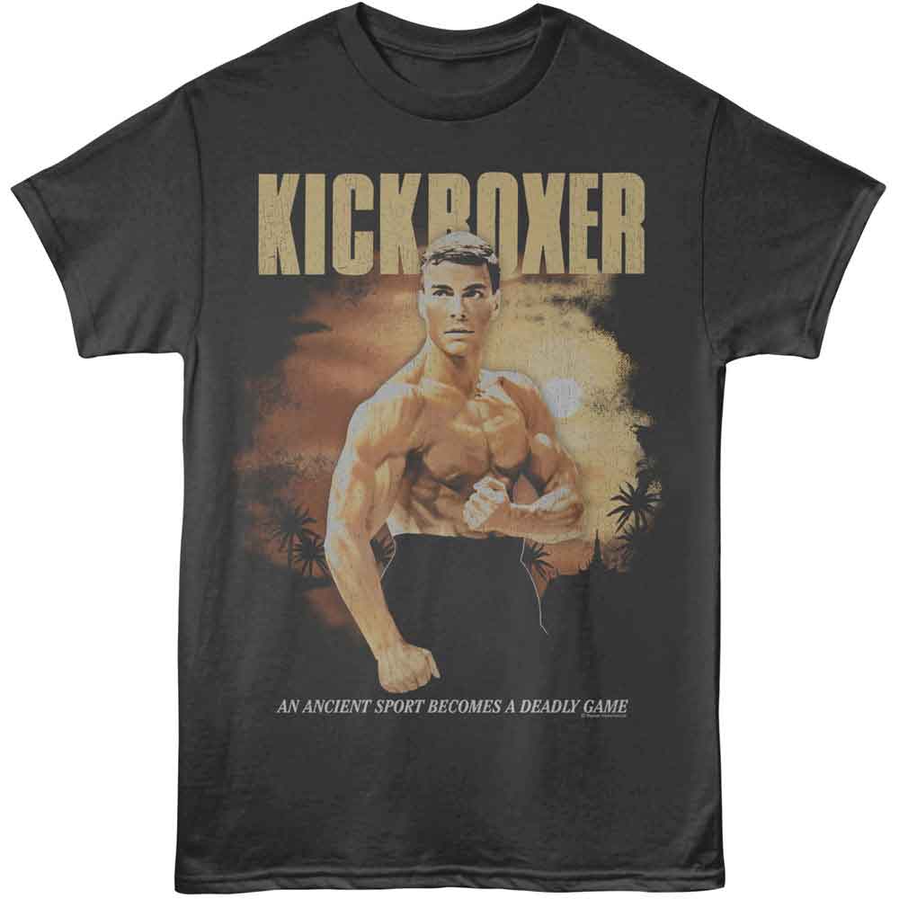 KICKBOXER-KICKBOXER SUNSET BACKGROUND-SMOKE ADULT S/S TSHIRT