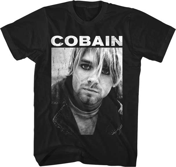 COBAIN WITH EYELINER PHOTO MENS T-SHIRT