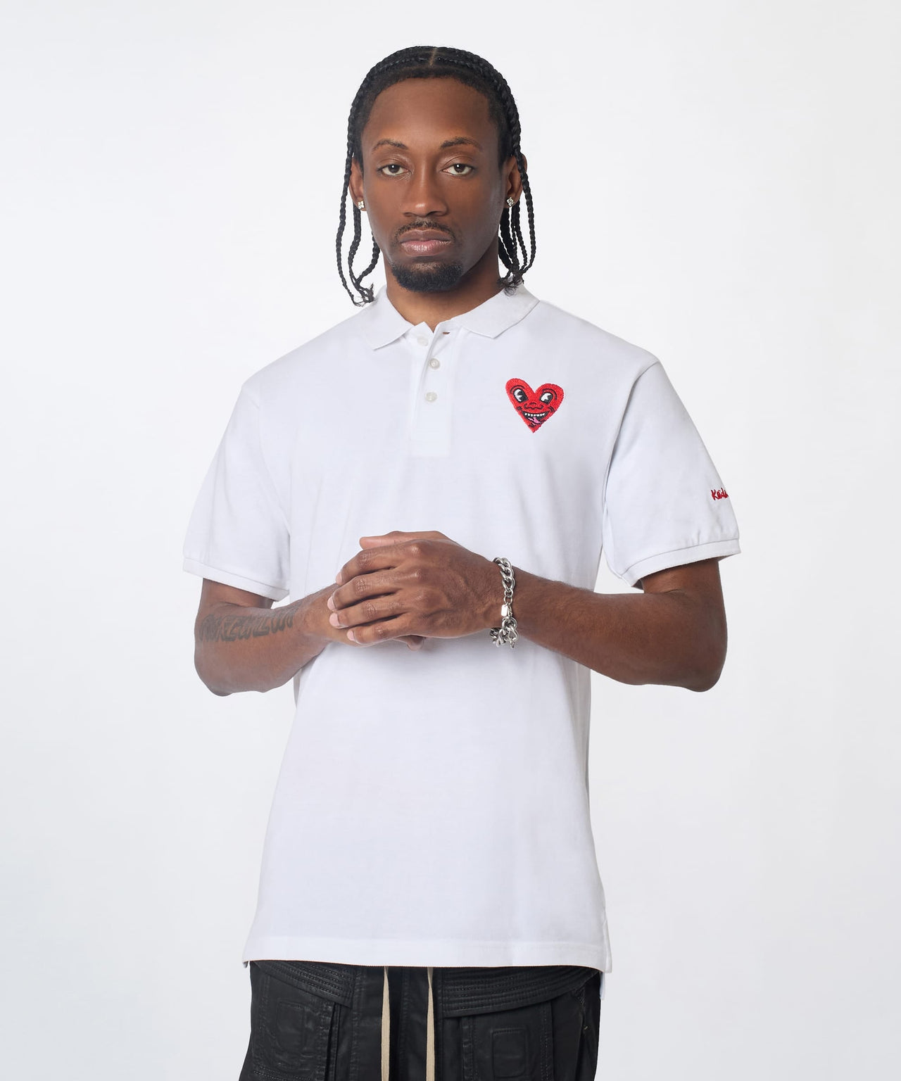 Keith Haring Embroidered Heart Polo