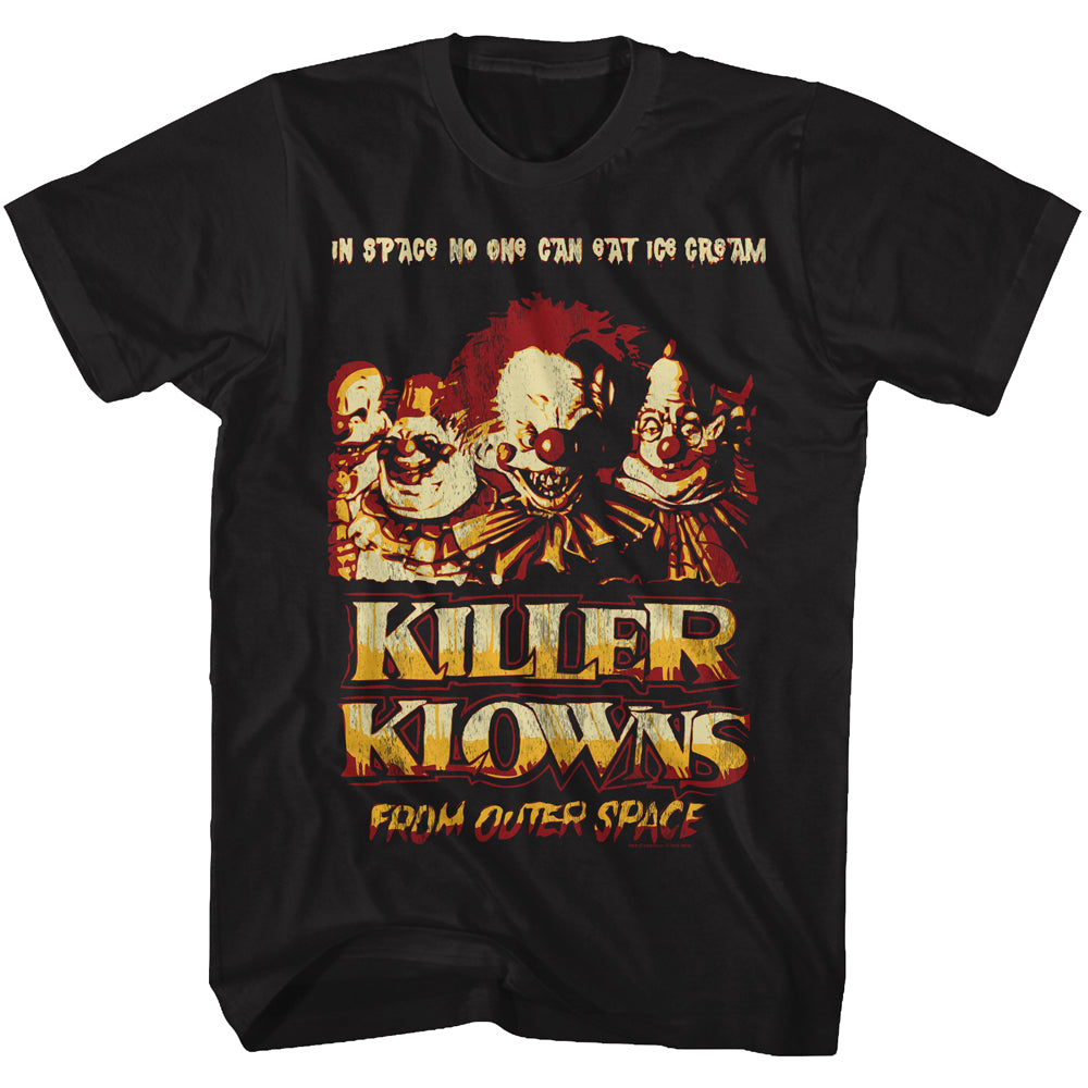 KILLER KLOWNS-IN SPACE NO ONE CAN EAT ICE CREAM-BLACK ADULT S/S TSHIRT