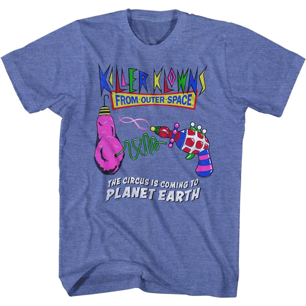 KILLER KLOWNS-CIRCUS IS COMING-ROYAL HEATHER ADULT S/S TSHIRT