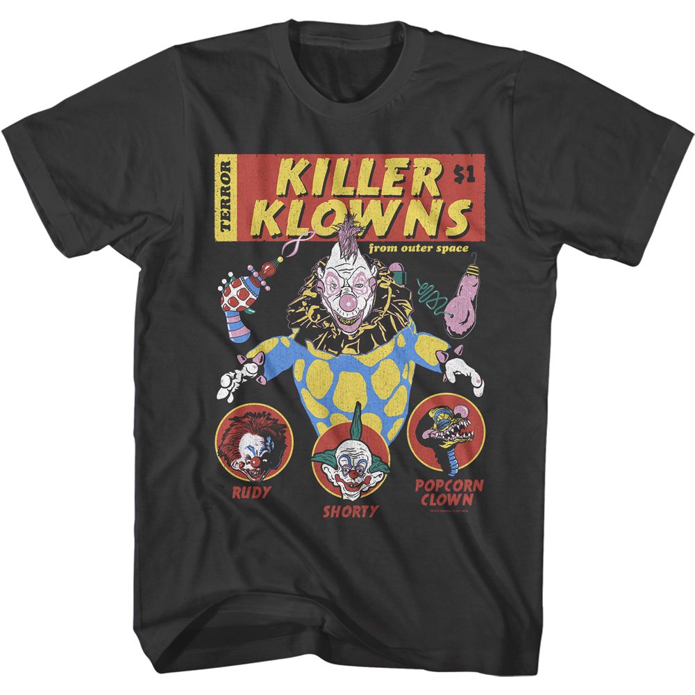 KILLER KLOWNS-COMIC COVER-SMOKE ADULT S/S TSHIRT