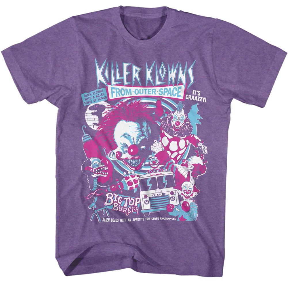 KILLER KLOWNS-KILLER KLOWNS CRAZY BUNCH-PURPLE HEATHER ADULT S/S TSHIRT