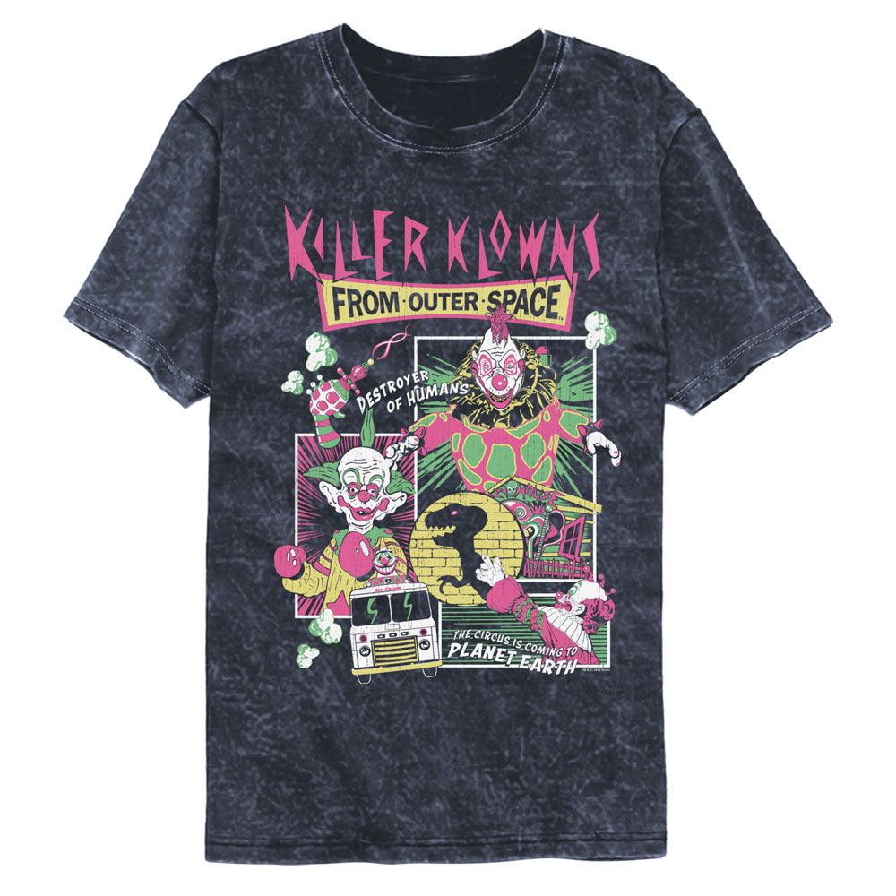 KILLER KLOWNS-KILLER KLOWNS COMIC BOXES-MINERAL WASH NAVY ADULT S/S TSHIRT