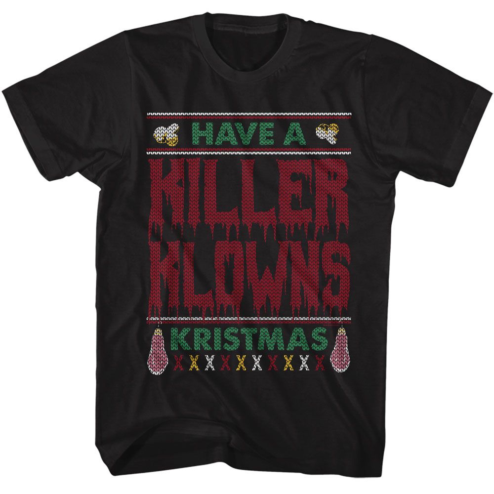KILLER KLOWNS-KILLER KLOWNS UGLY SWEATER-BLACK ADULT S/S TSHIRT