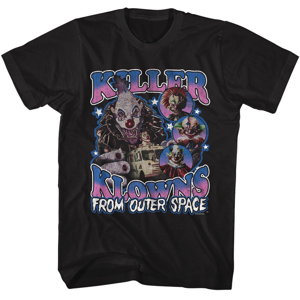 KILLER KLOWNS-KILLER KLOWNS COLLAGE-BLACK ADULT S/S TSHIRT