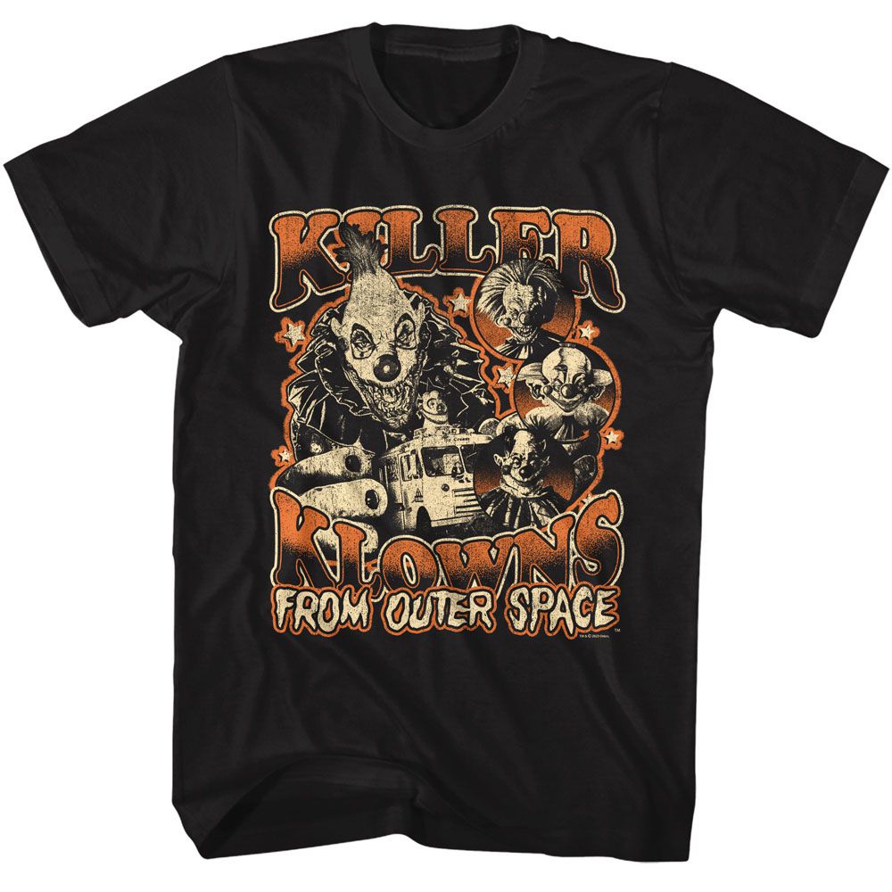 KILLER KLOWNS-KILLER KLOWNS HALLOWEEN KLOWNS-BLACK ADULT S/S TSHIRT