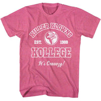 Thumbnail for KILLER KLOWNS-KILLER KLOWNS KOLLEGE-RETRO PINK HEATHER ADULT S/S TSHIRT