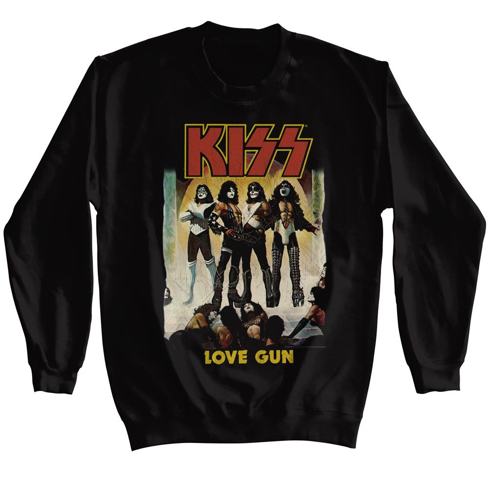 KISS-KISS LOVE GUN-BLACK ADULT L/S SWEATSHIRT